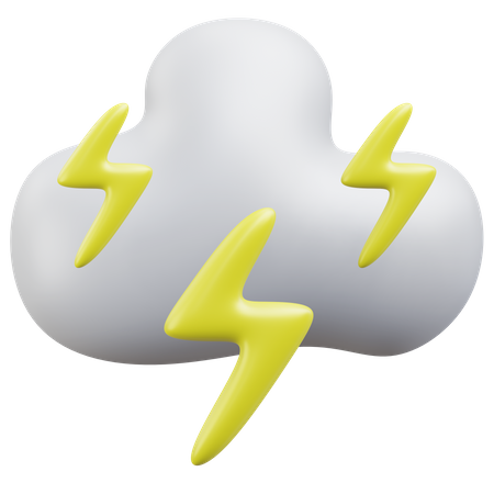 Trueno y nube  3D Icon