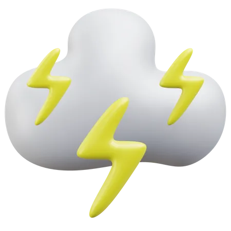 Trueno y nube  3D Icon