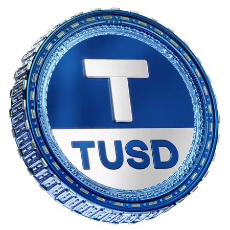 True USD 3 D Coin 3 D Crypto Coin 3D Icon