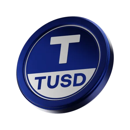 True USD 3 D Coin 3 D Crypto Coin 3D Icon