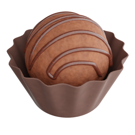 Chocolate trufado  3D Icon