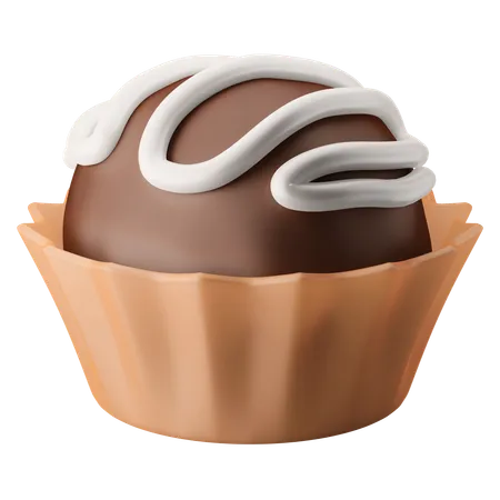 Truffle Cake Ball Western Dessert 3 D Icon Illustration 3D Icon