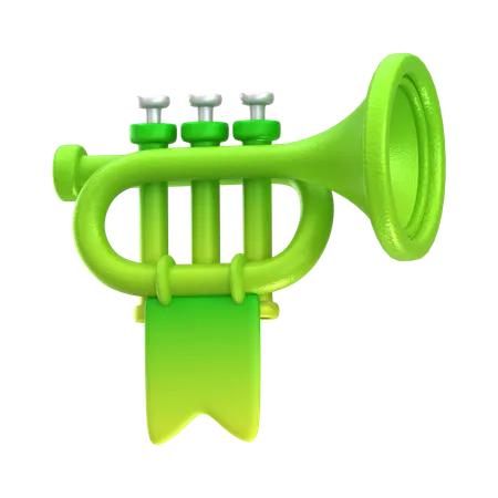 3 D Rendering Of Green Trumpet Icon 3D Icon