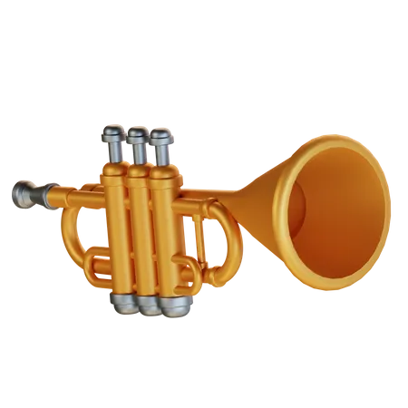 3 D Illustration Golden Trumpet 3D Icon