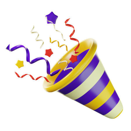 Trumpet Confetti  3D Icon