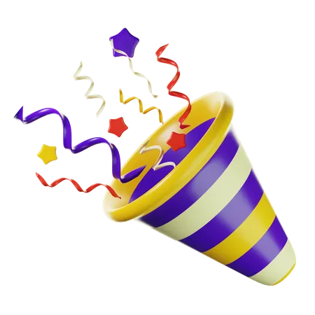 Trumpet Confetti  3D Icon