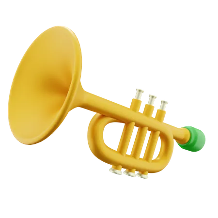 Christmas 3 D Gold Trumpet Illustration 3D Icon