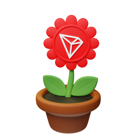 Trx Crypto Plant Pot  3D Icon