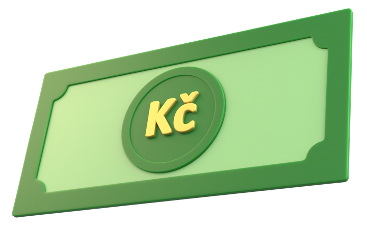 Tschechische Krone Geld  3D Icon