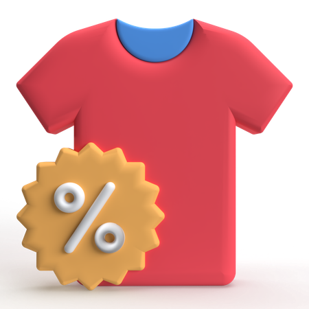 Tshirt Discount  3D Icon