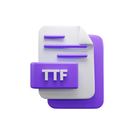 Ttf File  3D Icon
