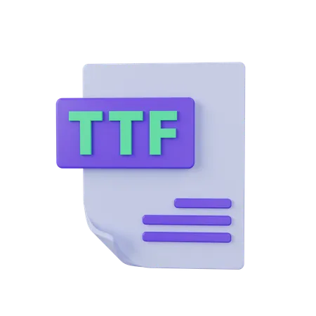 Ttf File  3D Icon