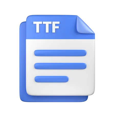 3 D TTF File Icon 3D Icon