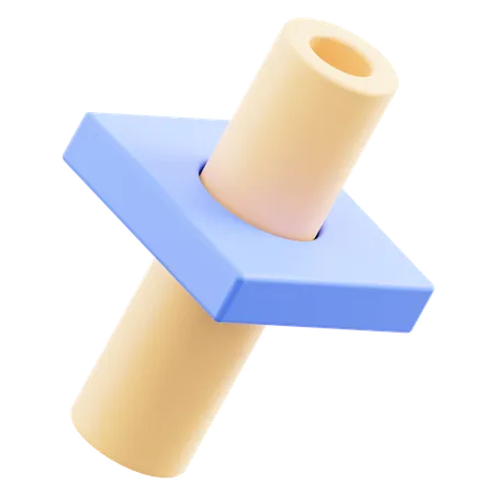 Tube and cube  3D Icon