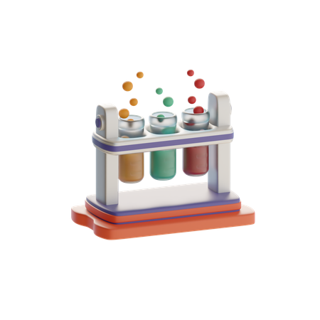 Tube chimique avec bulles  3D Icon