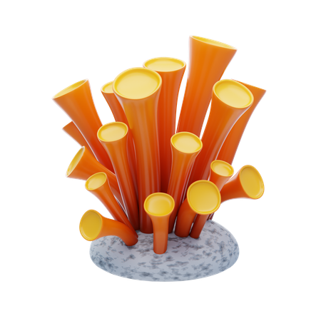 Corail tube orange  3D Icon