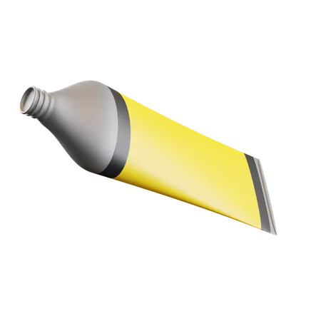 Tubo de color amarillo  3D Icon