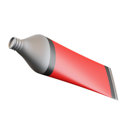 Tubo de color rojo  3D Icon