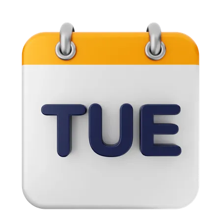 Tuesday Calendar  3D Icon