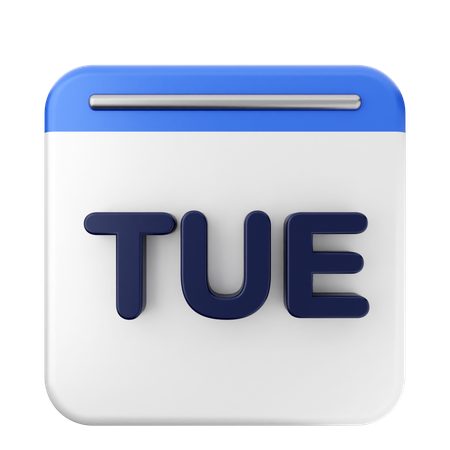 Tuesday Calendar  3D Icon