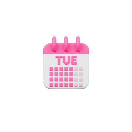 Tuesday Calendar  3D Icon