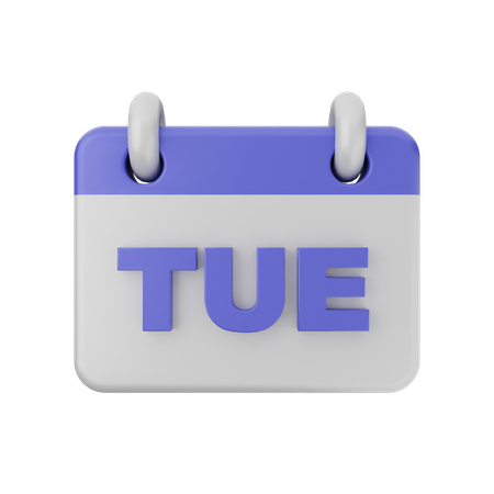 Tuesday Calendar  3D Icon