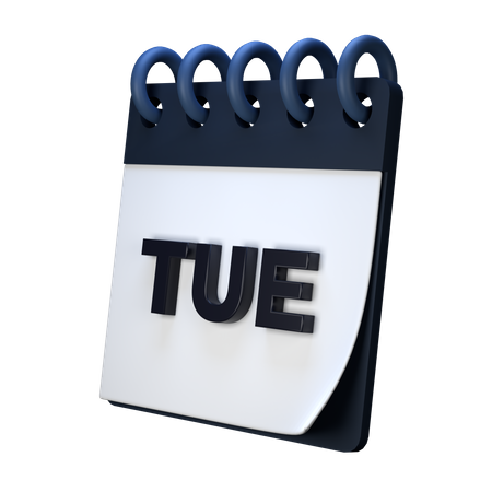 Tuesday Calendar 3D Illustration