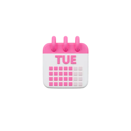 Tuesday Calendar 3 D Icon 3D Icon