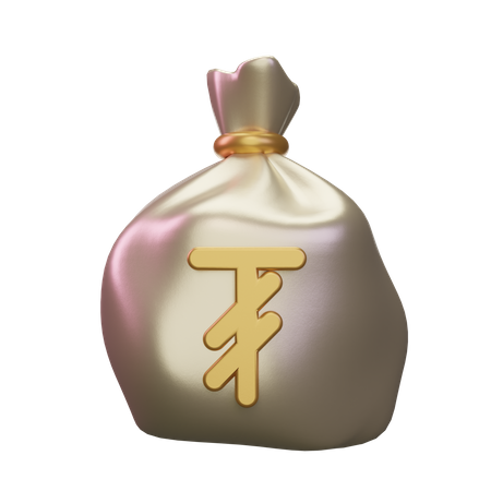 Tugrik Money Sack  3D Icon