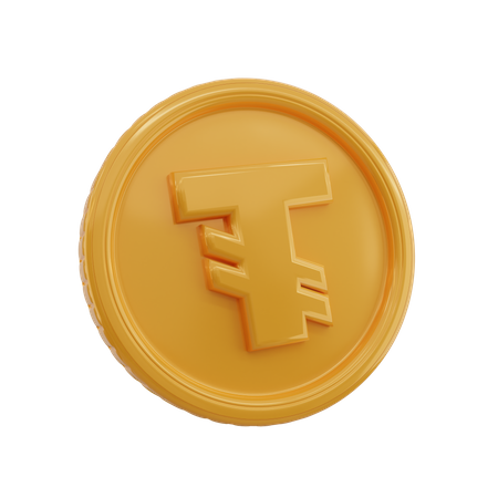 Tugrik Symbol Coin  3D Icon