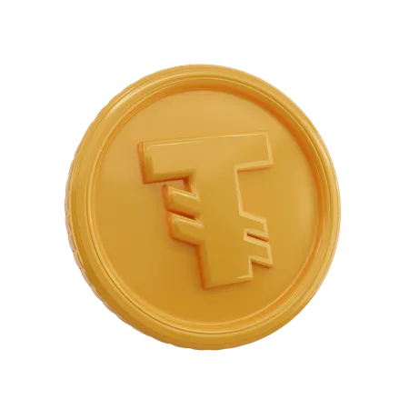 Tugrik Symbol Coin  3D Icon