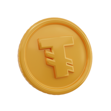 Pièce de monnaie symbole tugrik  3D Icon