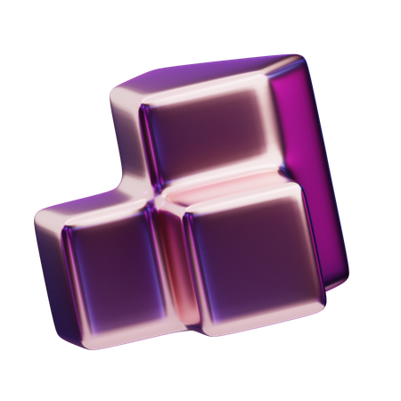 Tuile empilée abstraite chromatique violette  3D Icon