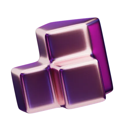 Tuile empilée abstraite chromatique violette  3D Icon