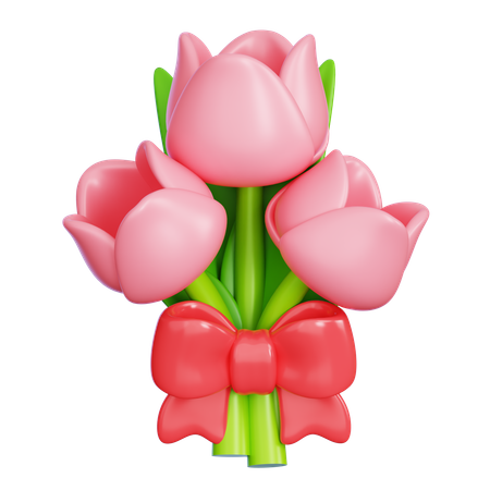 Tulip Bouquet  3D Icon
