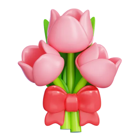 Tulip Bouquet  3D Icon
