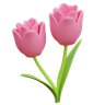 3d tulip flower logo