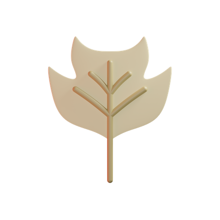 Tulip Poplar Leaf  3D Illustration