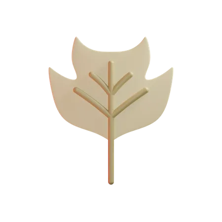 Tulip Poplar Leaf 3D Illustration