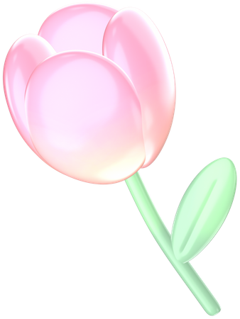 Tulipe rose  3D Icon