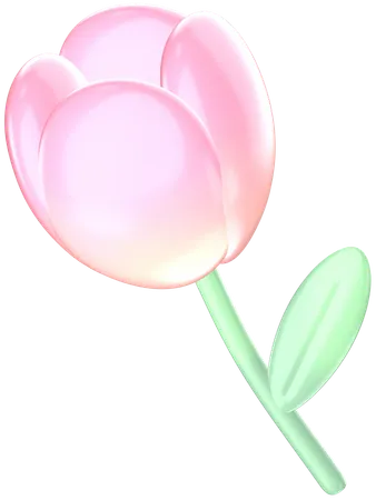 Tulipe rose  3D Icon