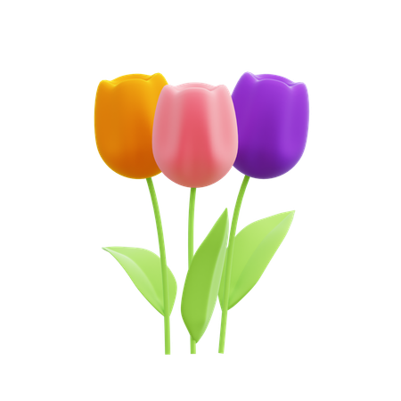Tulips 3D Illustration