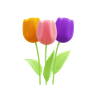 3d tulips logo