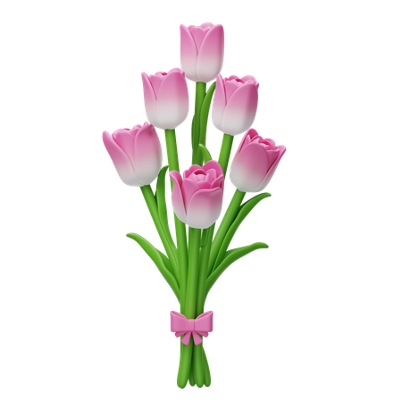 Tulips Bouquet  3D Icon