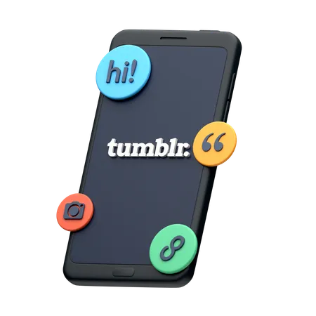 Tumblr no smartphone  3D Icon