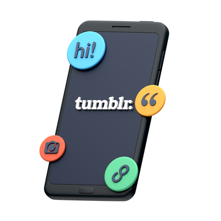 Tumblr On Smartphone  3D Icon