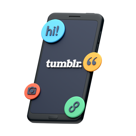 Tumblr On Smartphone  3D Icon