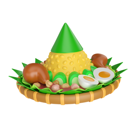 Tumpeng  3D Icon