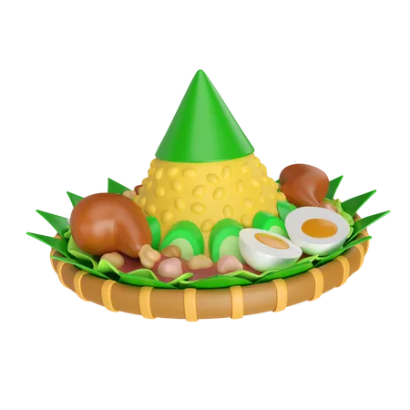 Tumpeng  3D Icon