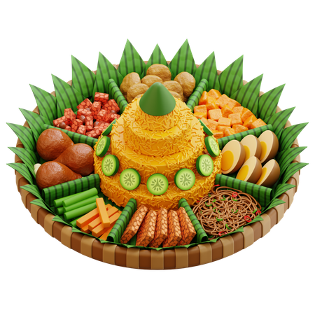 Comida indonésia tumpeng  3D Icon